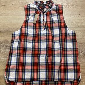 J Crew Women’s Sleeveless Plaid Blouse